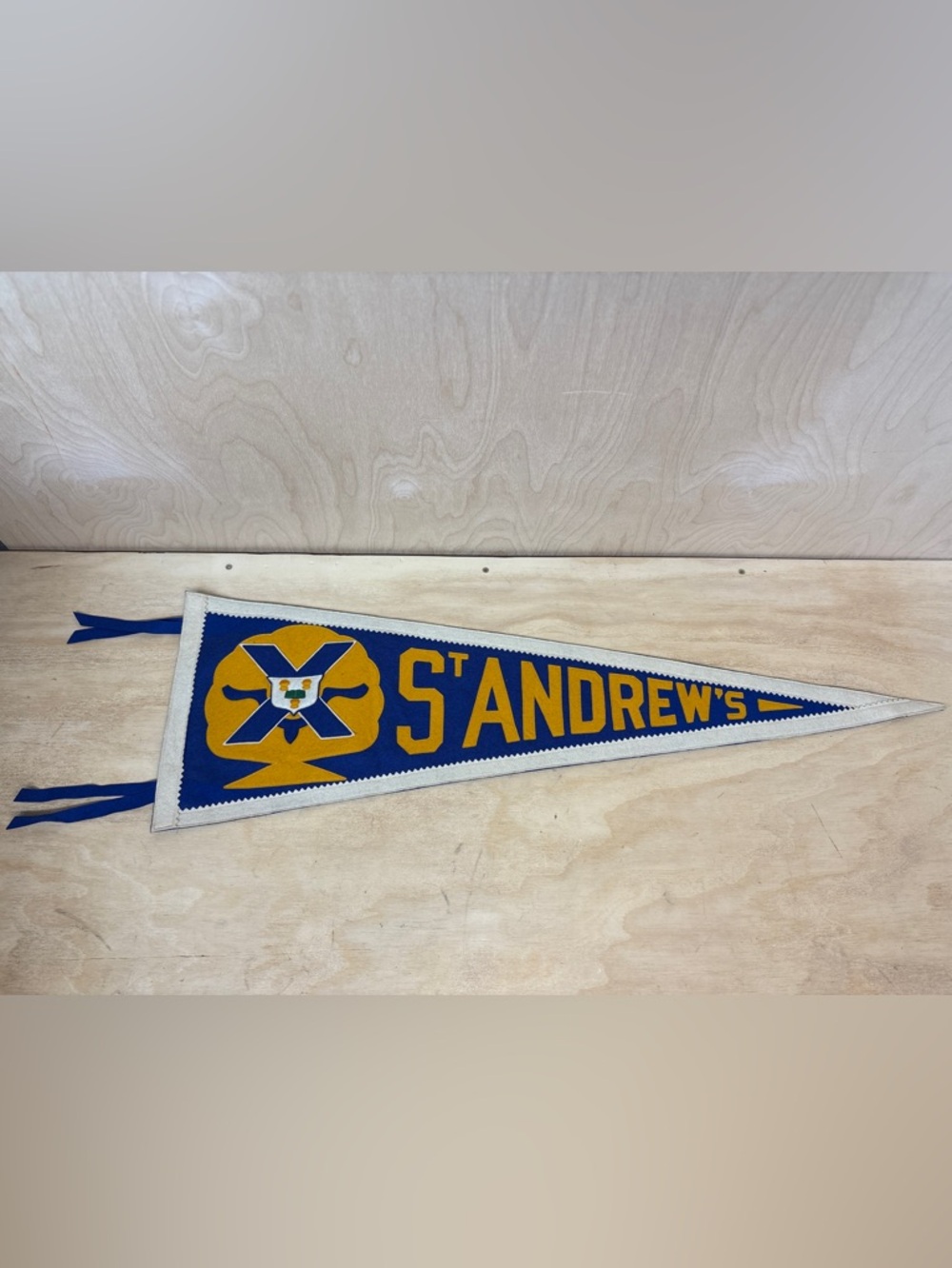 Vintage St. Andrew's Blue and Gold Felt Pennant
